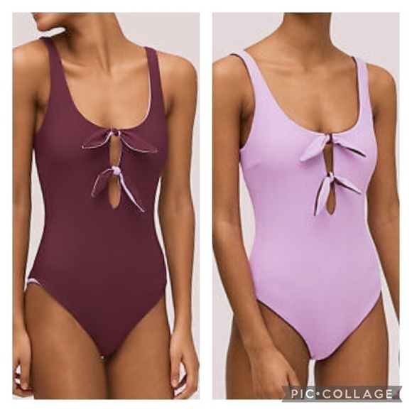 Kate Spade Reversible Bunny Tie One Piece Swimsuit